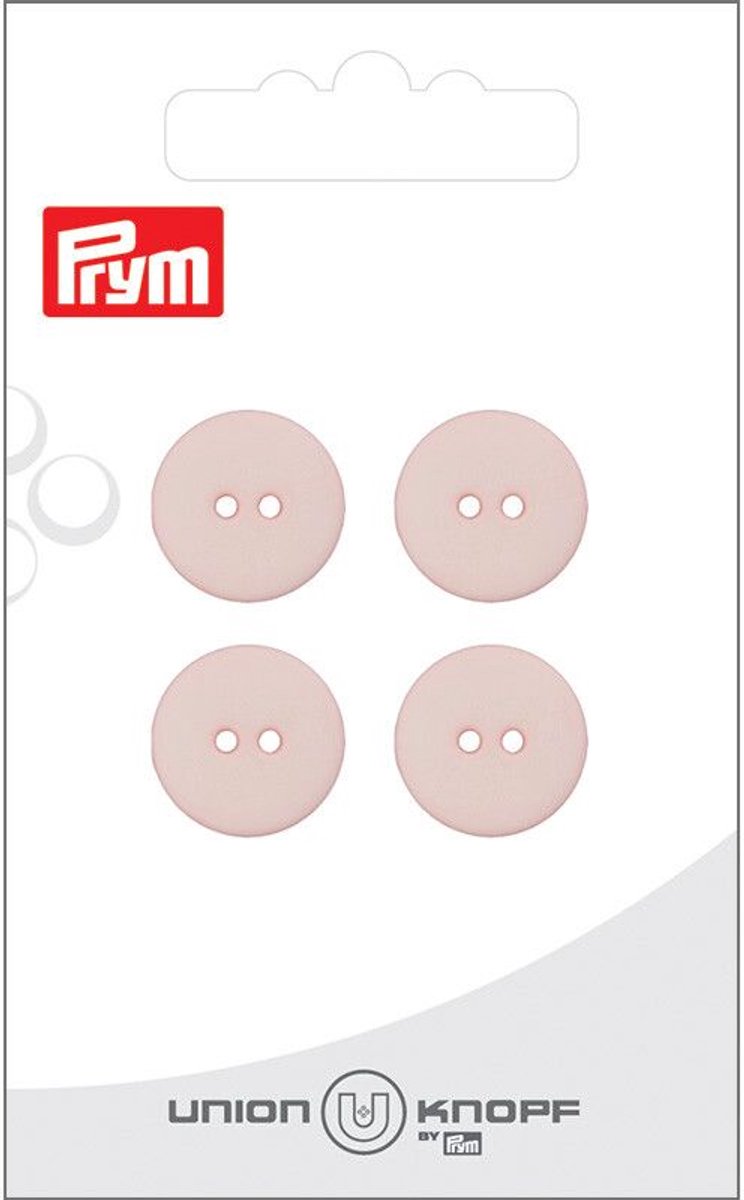 Knoop 2 gaatjes 15mm lichtroze 4st - Knopen - Prym