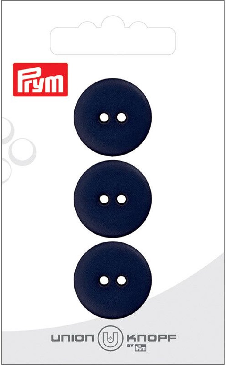 Knoop 2 gaatjes 20mm marine 3st - Knopen - Prym