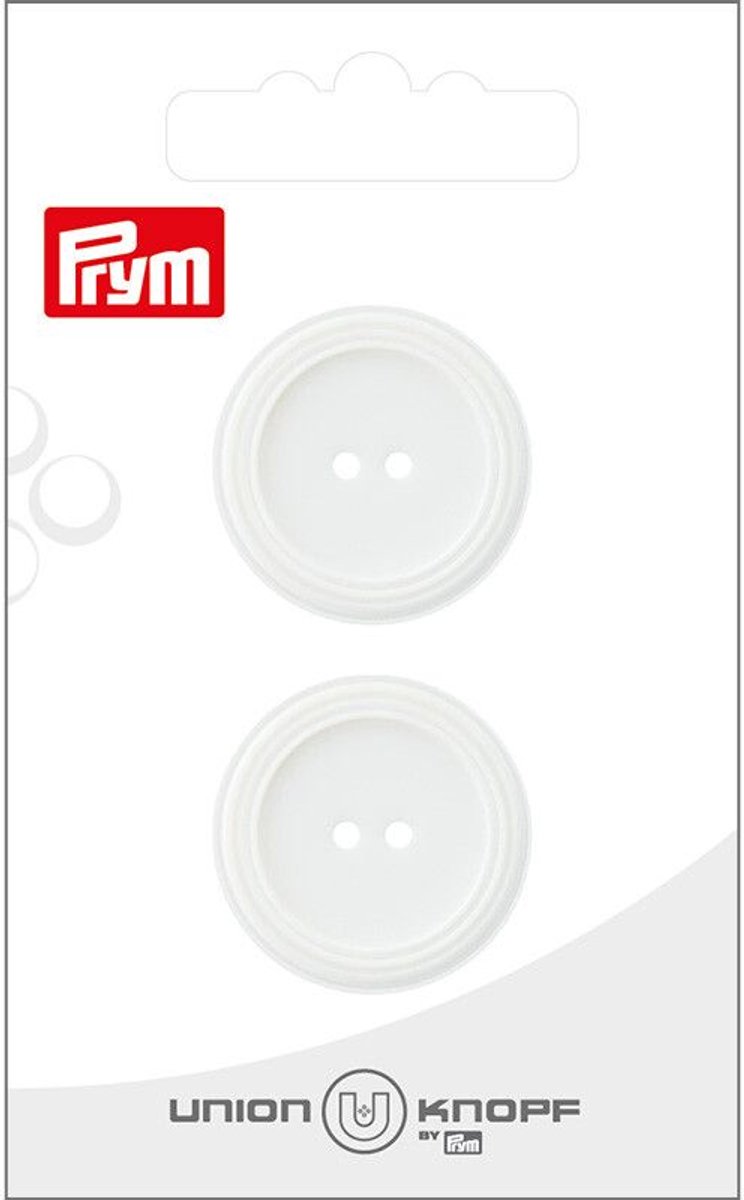Knoop Kunststof 25mm wit 2st - Knopen - Prym