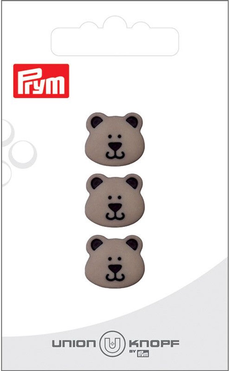 Knoop Kunststof Beer 15mm m-grijs 3st - Prym