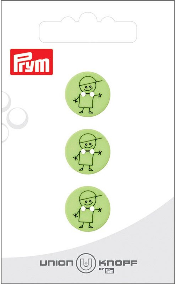 Knoop Kunststof Boy 15mm groen 3st - Prym