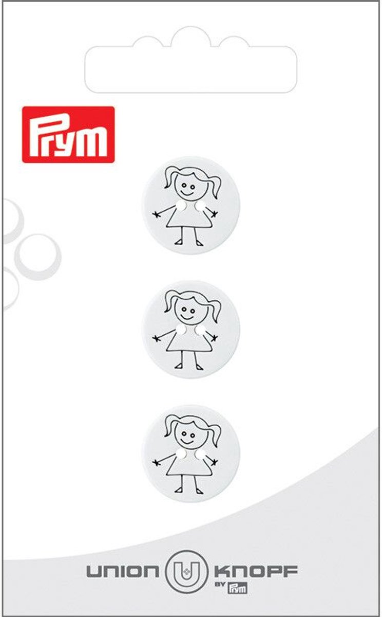 Knoop Kunststof Girl 15mm wit 3st - Prym
