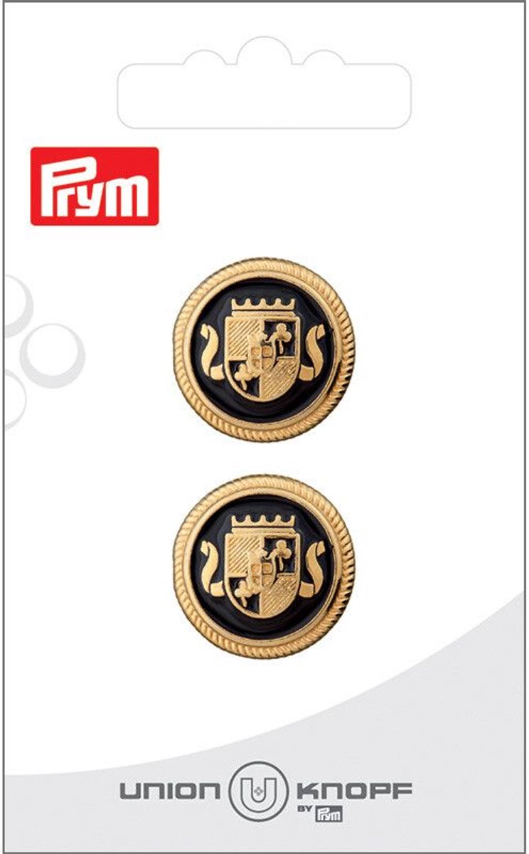 Knoop Metaal 20mm goud-zwart 2st - Prym
