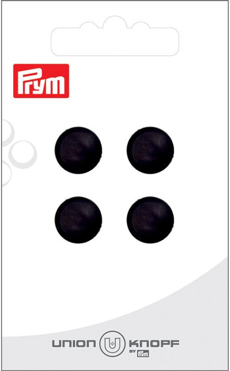 Knoop bol 12mm zwart 4st - Knopen - Prym