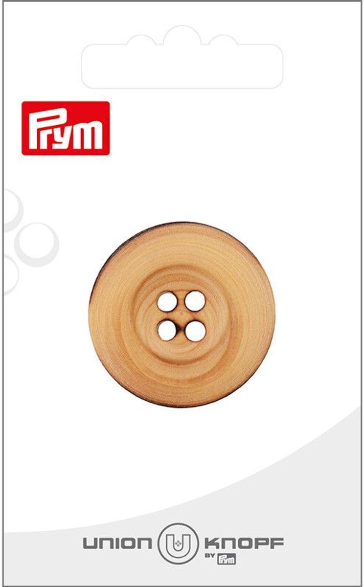 Knoop hout 4 gaatjes 30mm beige 1st - Prym