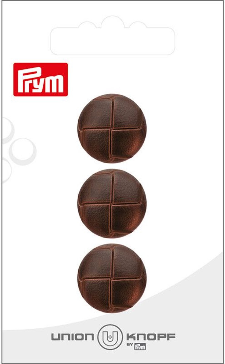 Knoop kunstleer 18mm medium bruin 3st - Prym