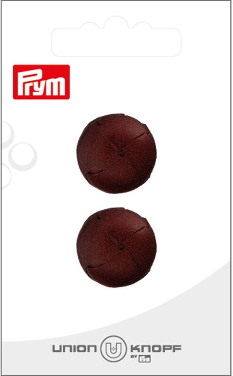 Knoop kunstleer 20mm donkerbruin 2st - Knopen - Prym