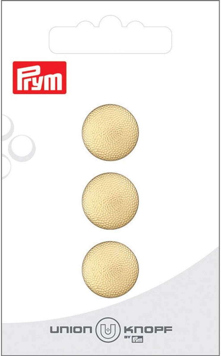 Knoop metaal ruw 15mm goud 3st - Prym