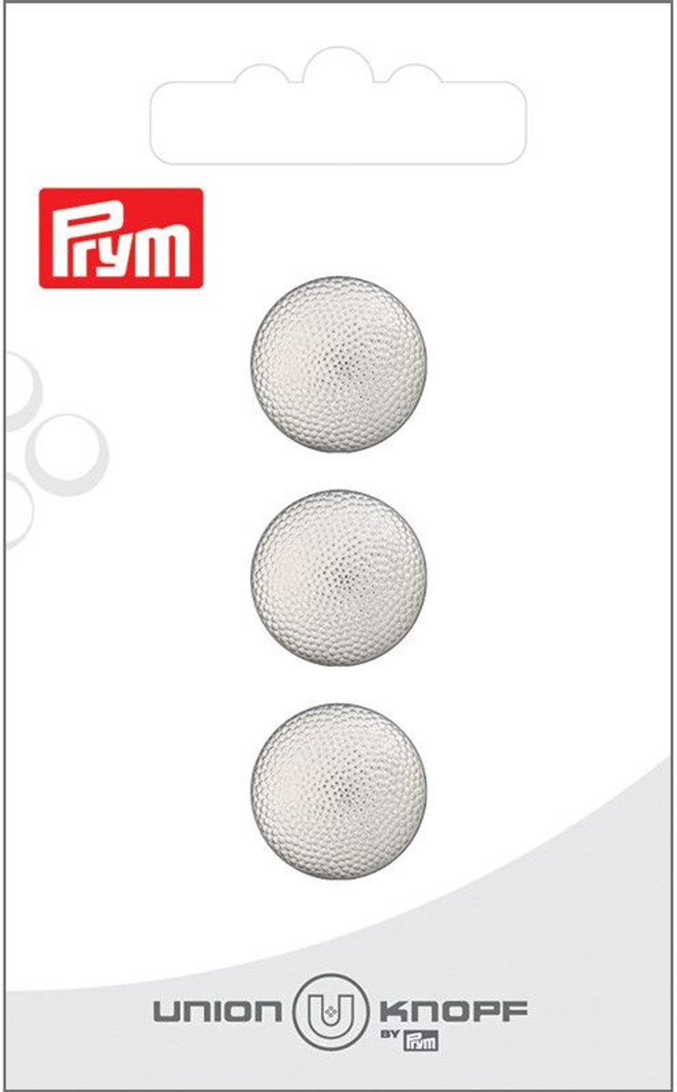 Knoop metaal ruw 15mm zilver 3st - Knopen - Prym