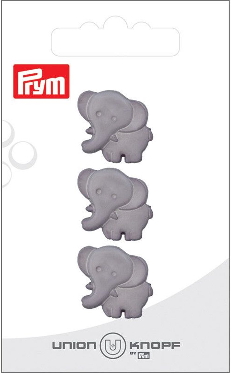 Knoop olifant 19mm lichtgrijs 3st - Prym