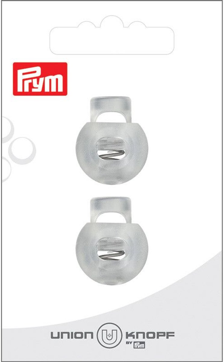 Koordstopper 1 gat 20mm transparant 2st