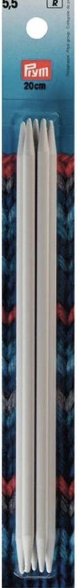 Kousen- en handschoenbreinaalden kunststof grijs 20 cm 5,50 mm 5 st.