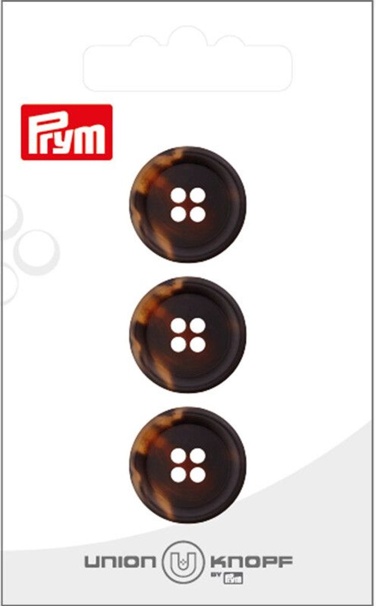 Kunststof 4 gaatje 18mm d.bruin 3st - Prym