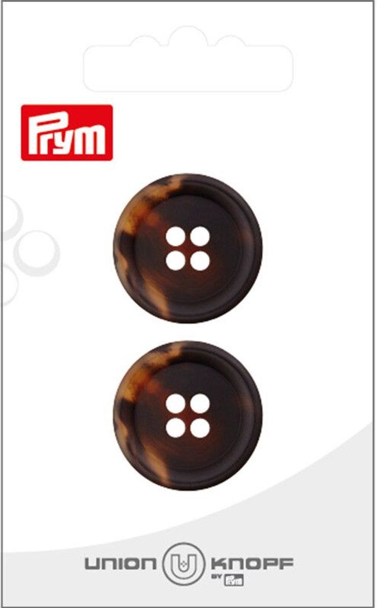 Kunststof 4 gaatjes 23mm d bruin 2st