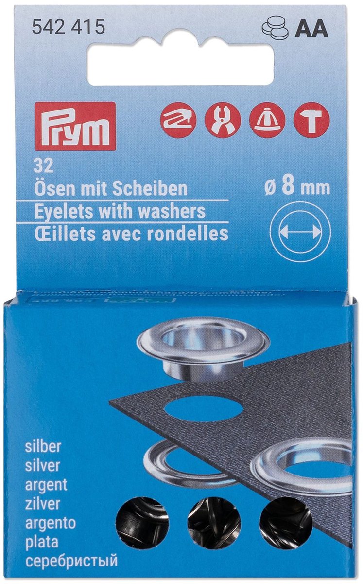 Navul.ringen schijv.MS 8mm zilv-kl 32st - Prym