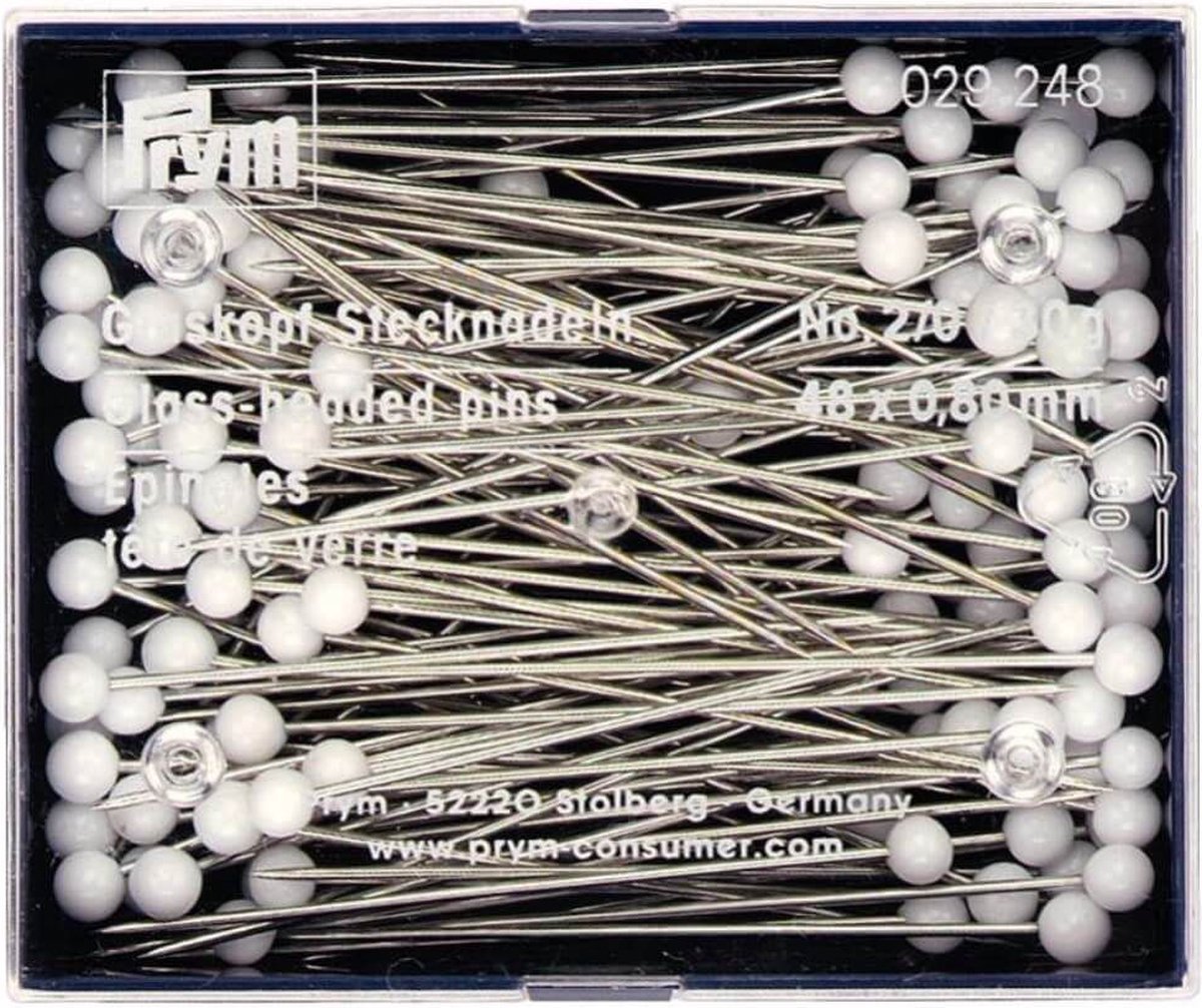 PRYM GLASKOPSPELDEN 0.80X48MM ZILVER - PER PAKJE.