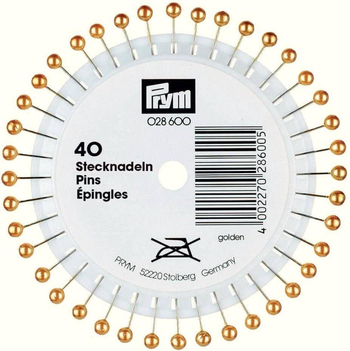 Parelkopspelden Staal Goud - 0.58 x 40 - 40 stuks