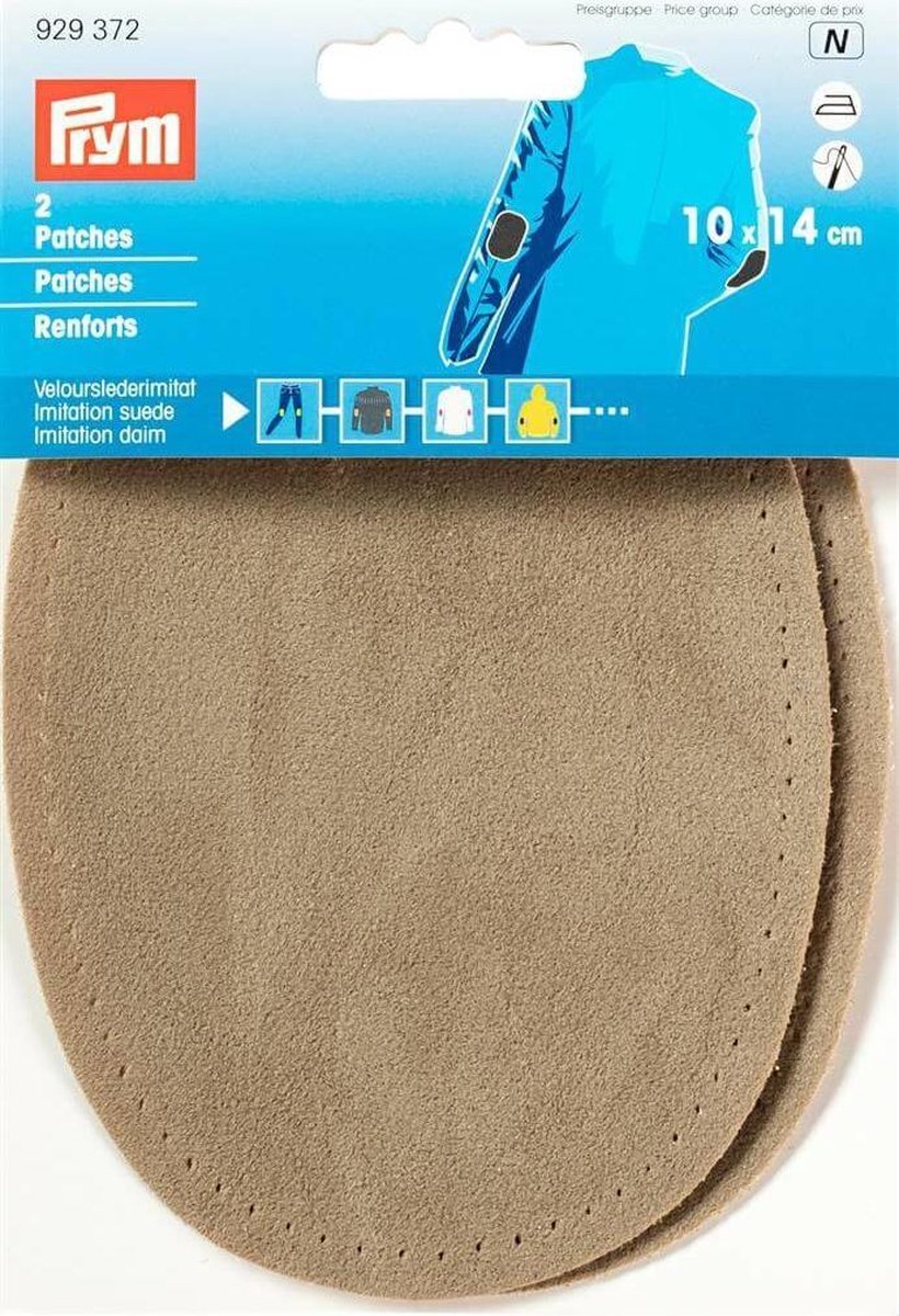 Patches Lederimitatie Opstrijkbaar 14 x 10 cm Steen 2 stuks