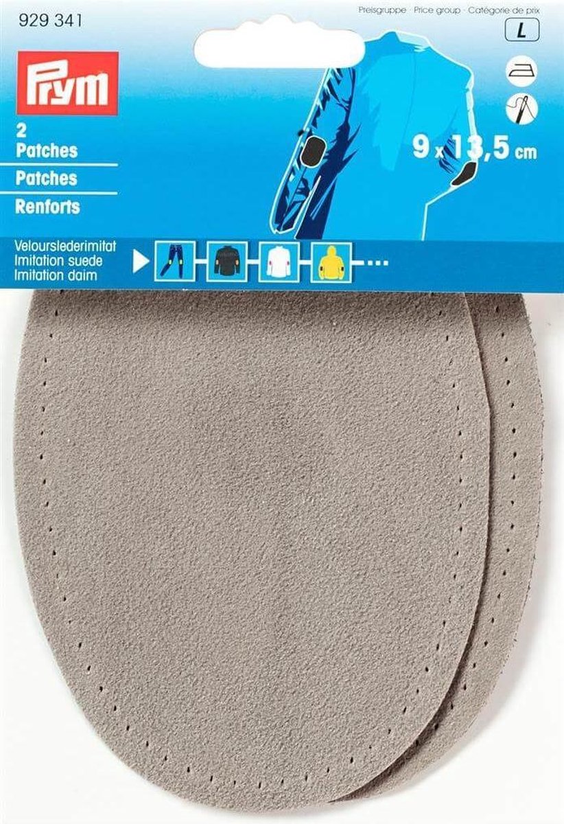 Patches Lederimitatie Opstrijkbaar 9 x 13,5 cm L.Grijs 2 stuks