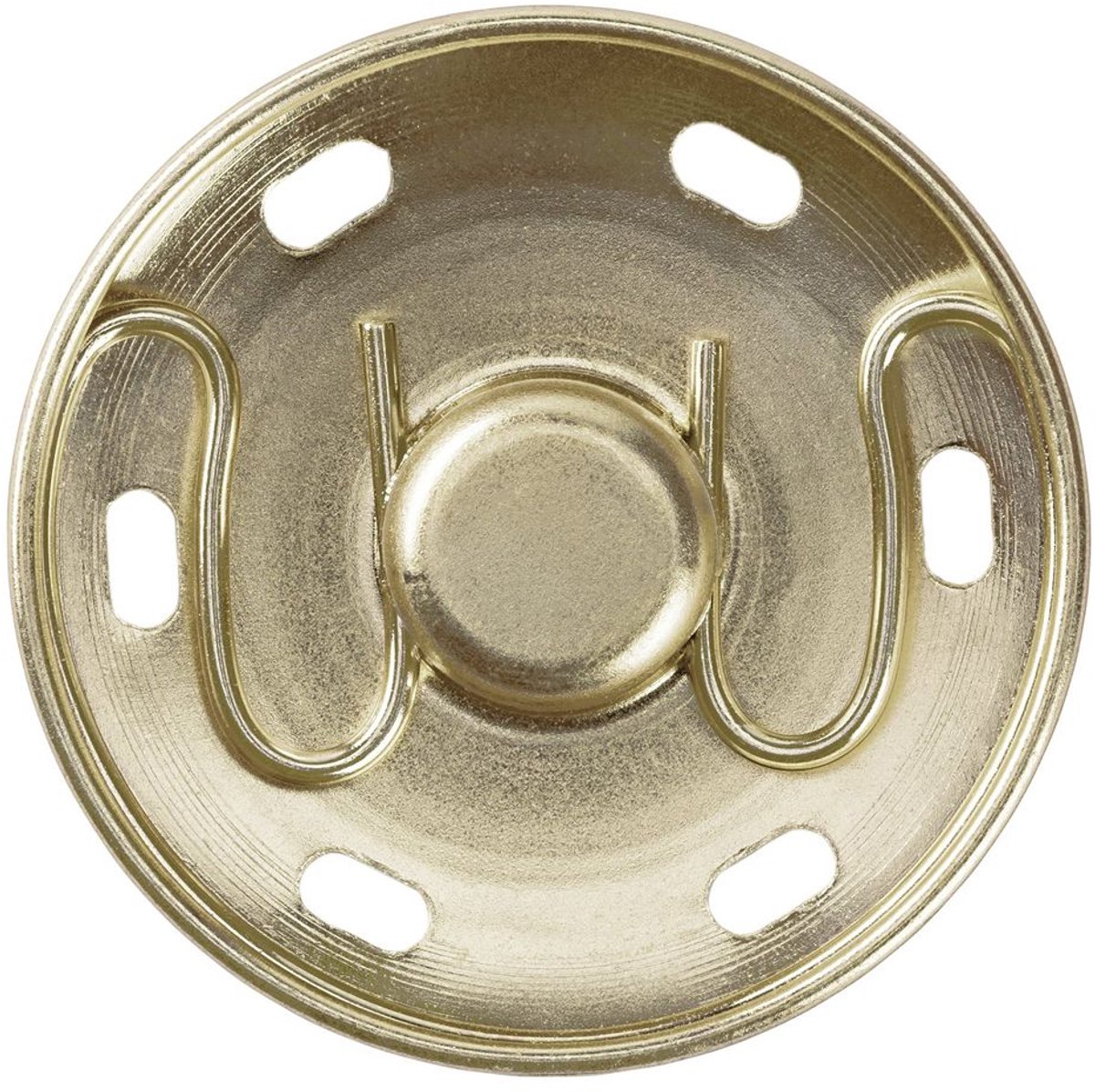   Fournituren - Knopen en sluitingen - Aannaaidrukknoop 30mm new gold 2st - Fournituren elastieken band - Nieuw Goud - 1 kaart