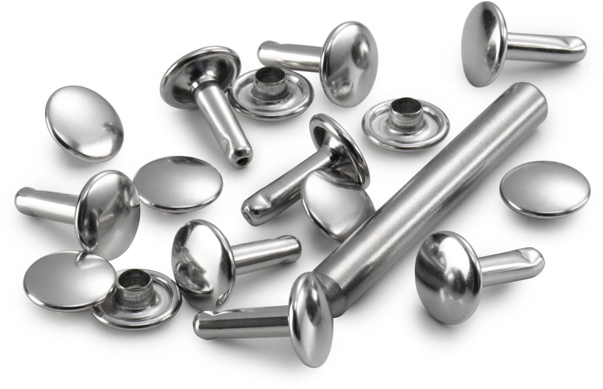 Prym Fournituren - Knopen en sluitingen - Holle nieten voor materiaaldikte 6 - 9 mm zilverkleurig 100 st. - Fournituren elastieken band - Zilverkleurig - 1 doos