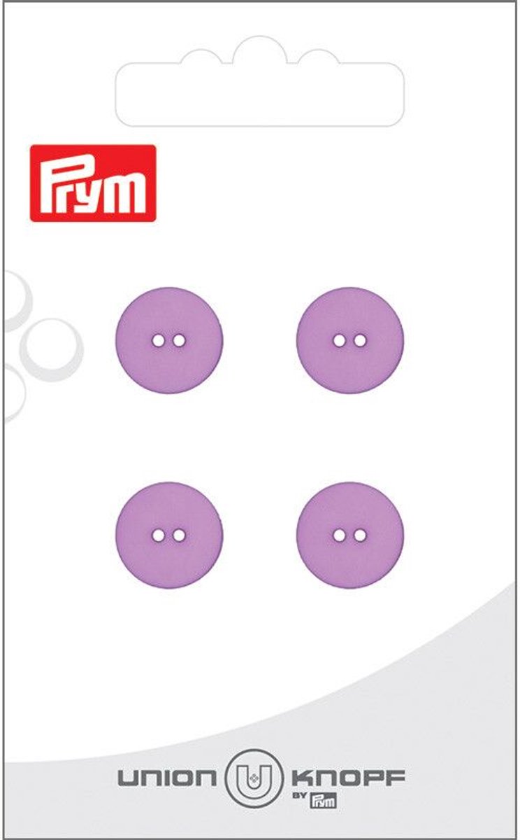   Fournituren - Knopen en sluitingen -   2 gaatjes 12mm lila 4st - Fournituren elastieken band - Lila - 1 kaart