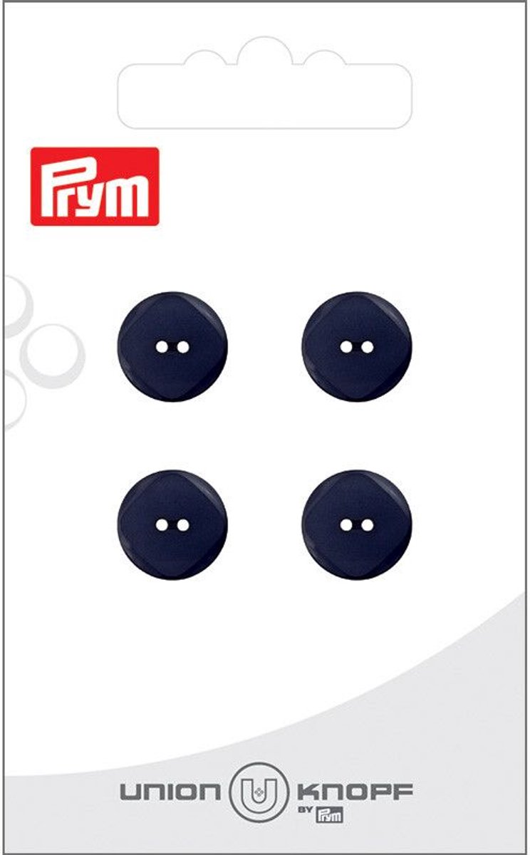   Fournituren - Knopen en sluitingen -   2 gaatjes 12mm marine 4st - Fournituren elastieken band - Marineblauw - 1 kaart