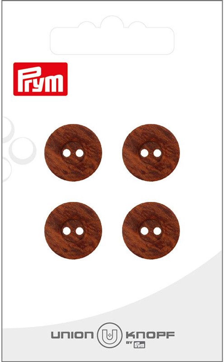   Fournituren - Knopen en sluitingen -   2 gaatjes 15mm donkerbruin 4st - Fournituren elastieken band - Donkerbruin - 1 kaart