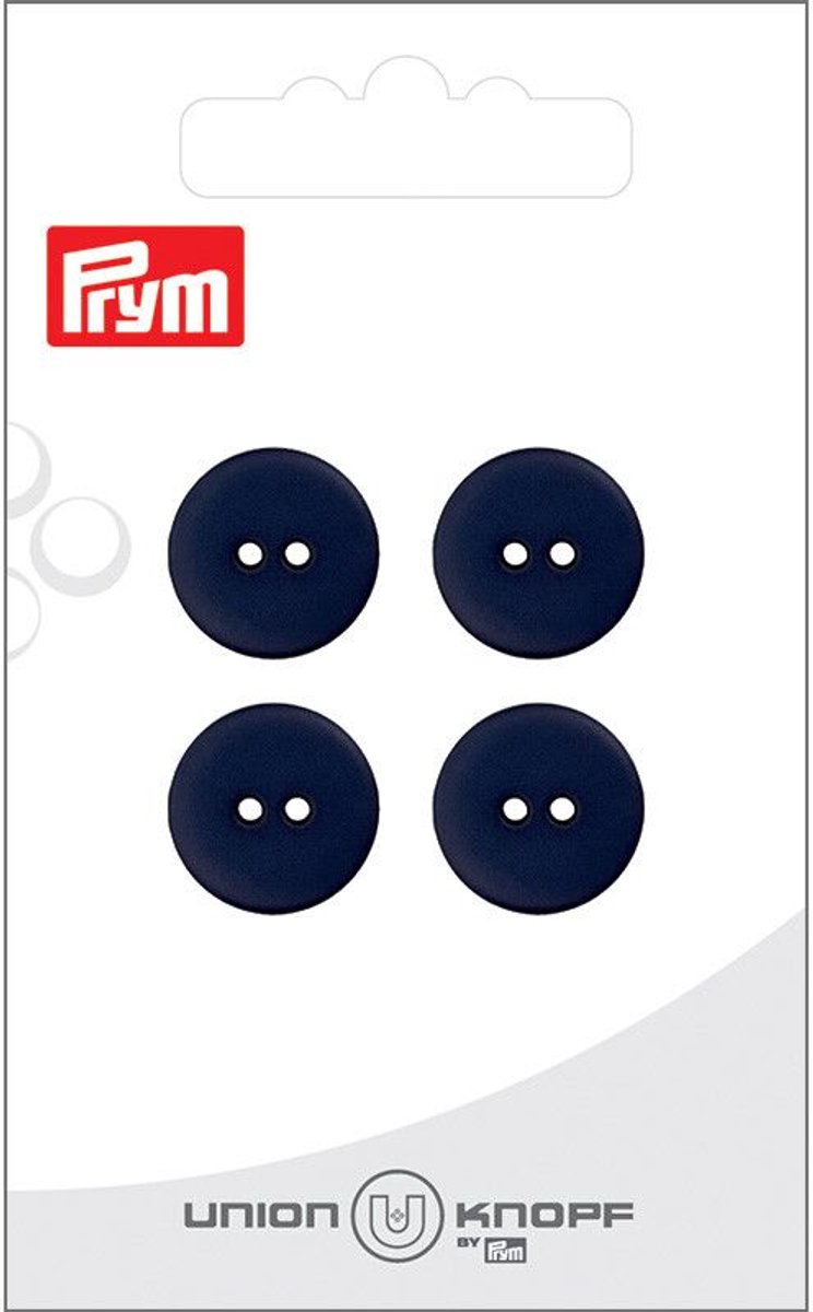   Fournituren - Knopen en sluitingen -   2 gaatjes 15mm marine 4st - Fournituren elastieken band - Marineblauw - 1 kaart