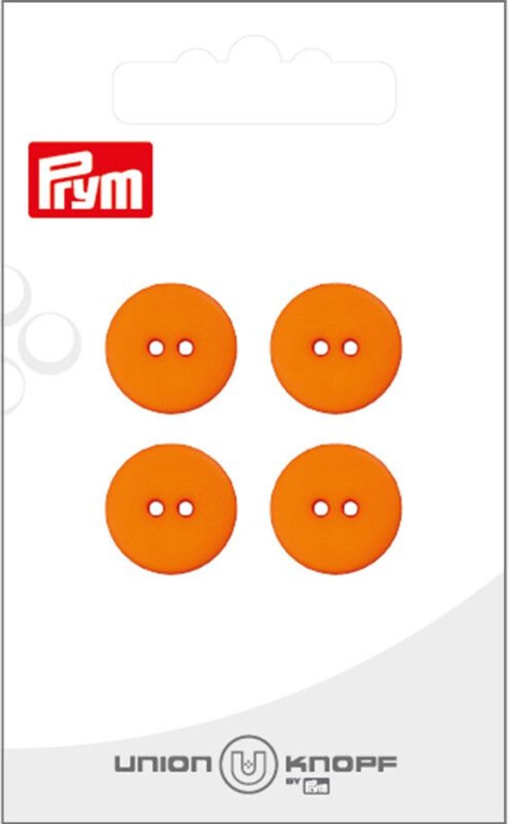   Fournituren - Knopen en sluitingen -   2 gaatjes 15mm oranje 4st - Fournituren elastieken band - Oranje - 1 kaart