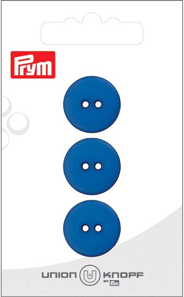   Fournituren - Knopen en sluitingen -   2 gaatjes 18mm blauw 3st - Fournituren elastieken band - Blauw - 1 kaart