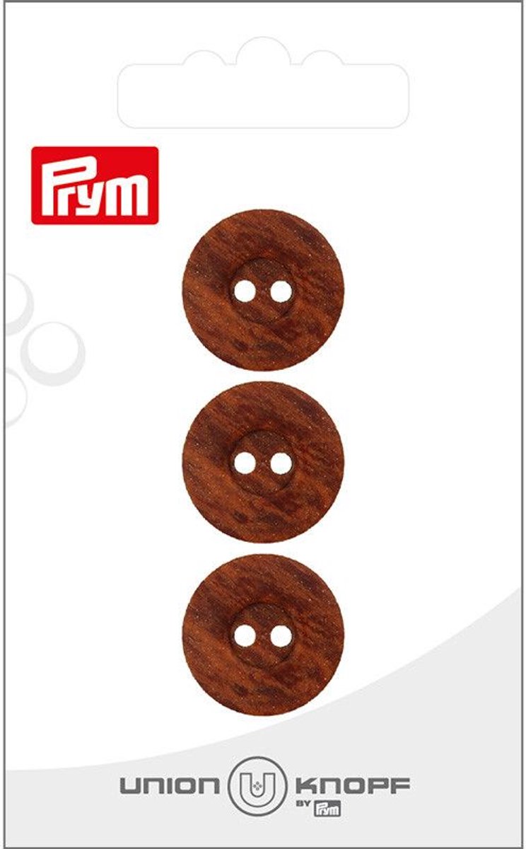   Fournituren - Knopen en sluitingen -   2 gaatjes 18mm donkerbruin 3st - Fournituren elastieken band - Donkerbruin - 1 kaart