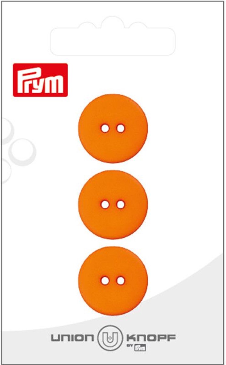   Fournituren - Knopen en sluitingen -   2 gaatjes 18mm oranje 3st - Fournituren elastieken band - Oranje - 1 kaart