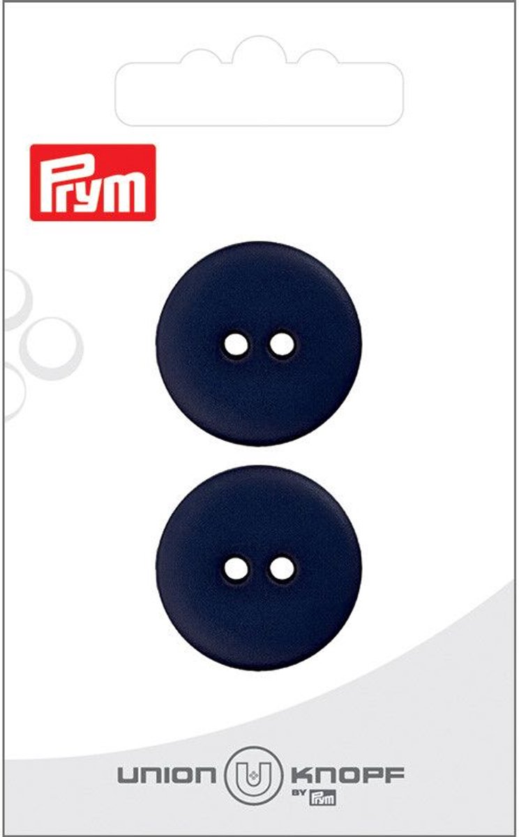   Fournituren - Knopen en sluitingen -   2 gaatjes 23mm marine 2st. - Fournituren elastieken band - Marineblauw - 1 kaart