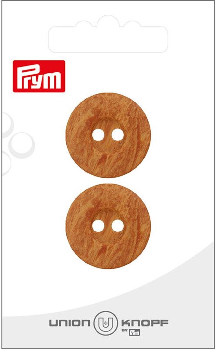   Fournituren - Knopen en sluitingen -   2 gaatjes 23mm medium bruin 2st - Fournituren elastieken band - Medium Bruin - 1 kaart