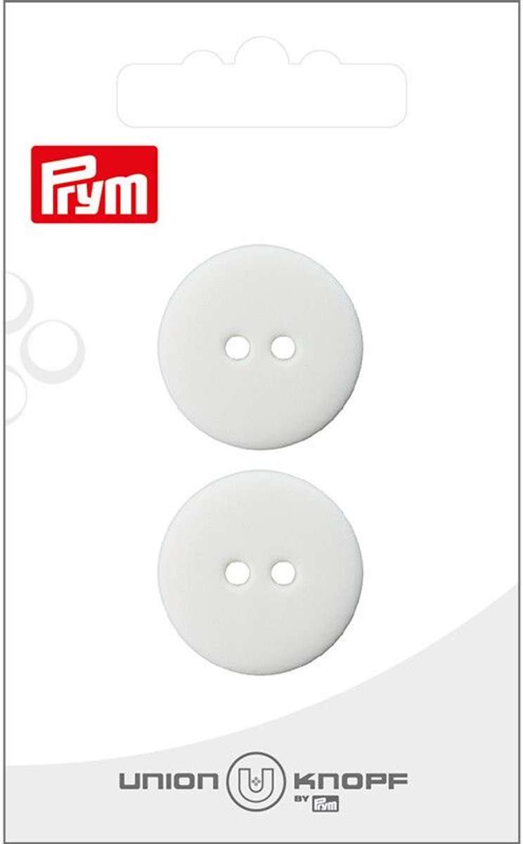   Fournituren - Knopen en sluitingen -   2 gaatjes 23mm wit 2st - Fournituren elastieken band - Wit - 1 kaart