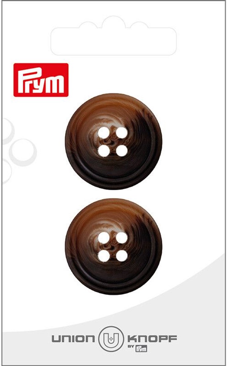   Fournituren - Knopen en sluitingen -   4 gaatjes 25mm medium bruin 2st - Fournituren elastieken band - Medium Bruin - 1 kaart