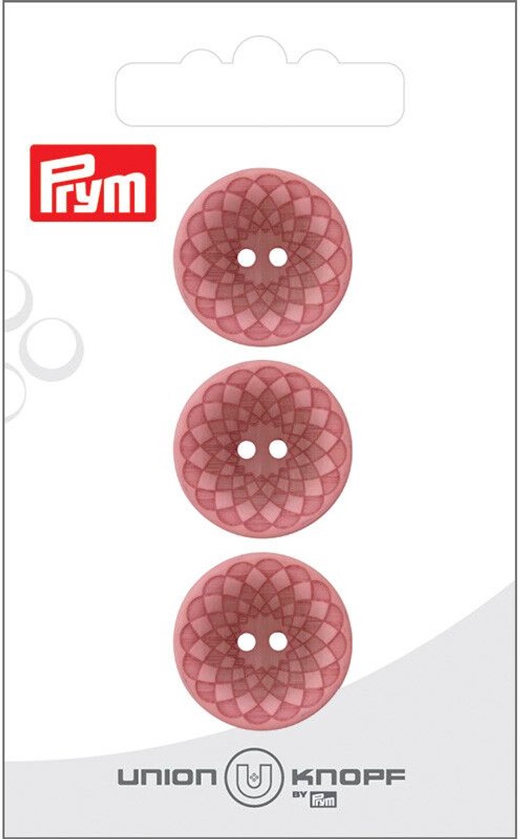   Fournituren - Knopen en sluitingen -   Kunststof 20mm rose 3st - Fournituren elastieken band - Roze - 1 kaart