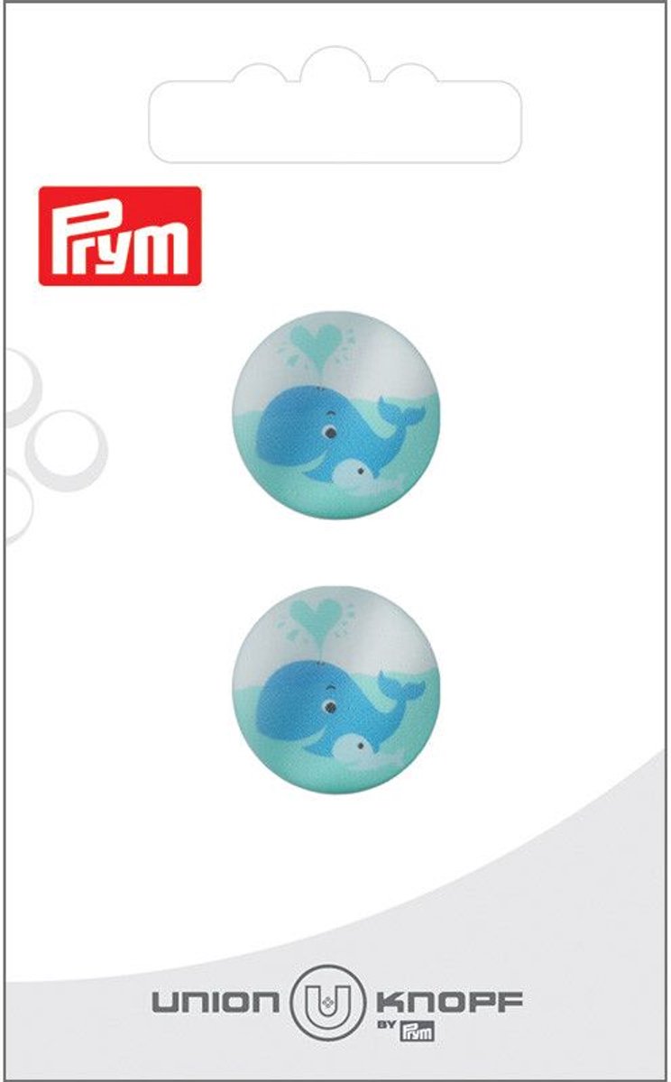   Fournituren - Knopen en sluitingen -   Kunststof Walvis 18mm blue 2st - Fournituren elastieken band - Blauw - 1 kaart