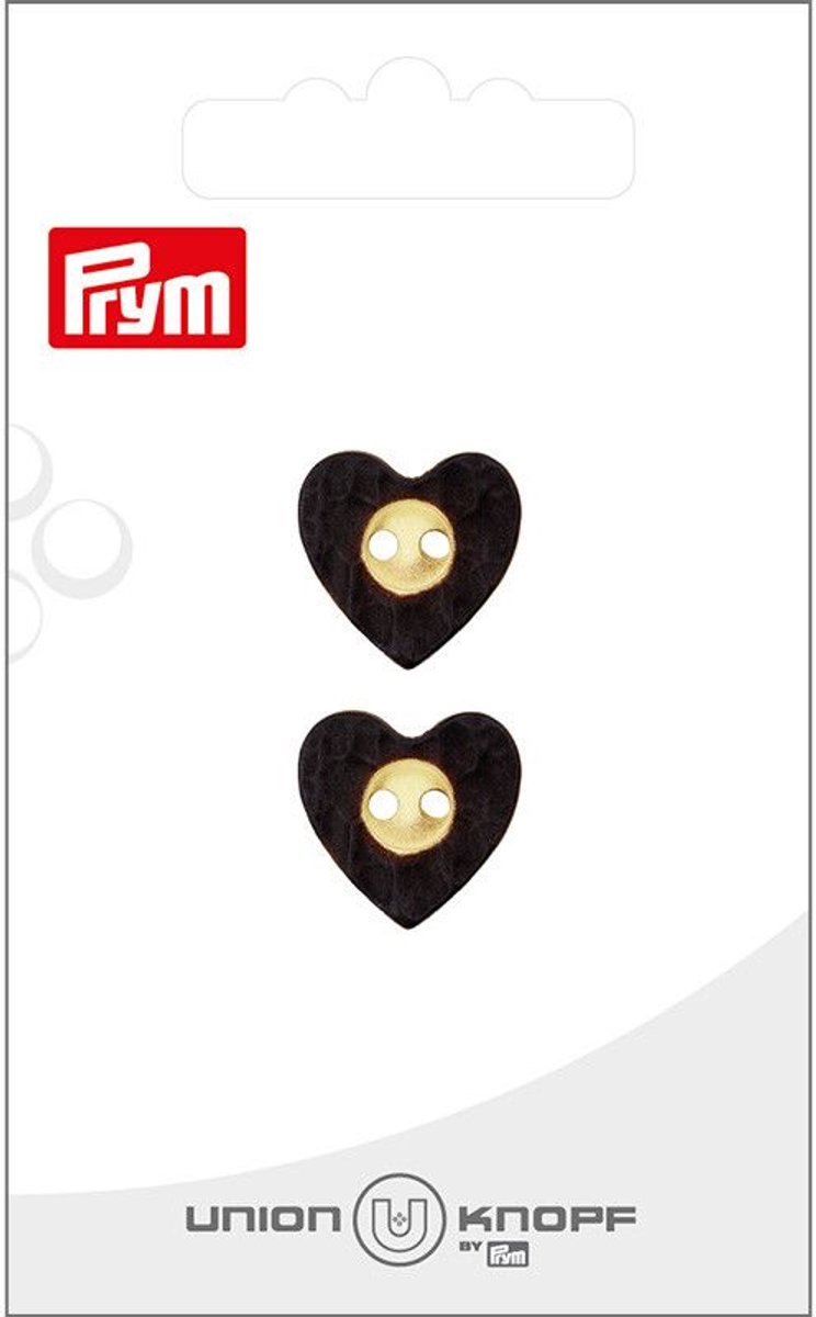   Fournituren - Knopen en sluitingen -   hart 16mm donkerbruin 2st - Fournituren elastieken band - Donkerbruin - 1 kaart