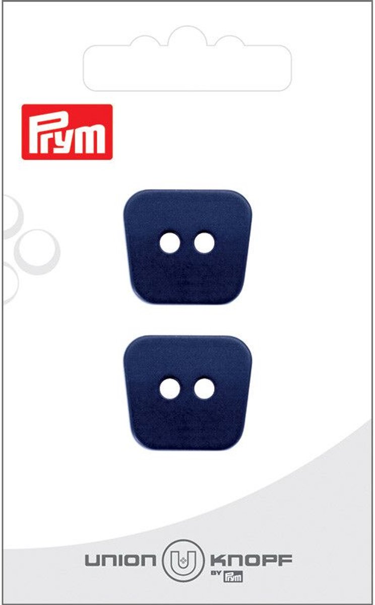   Fournituren - Knopen en sluitingen -   hoekig 2 gaatjes 20nm marine 2st - Fournituren elastieken band - Marineblauw - 1 kaart