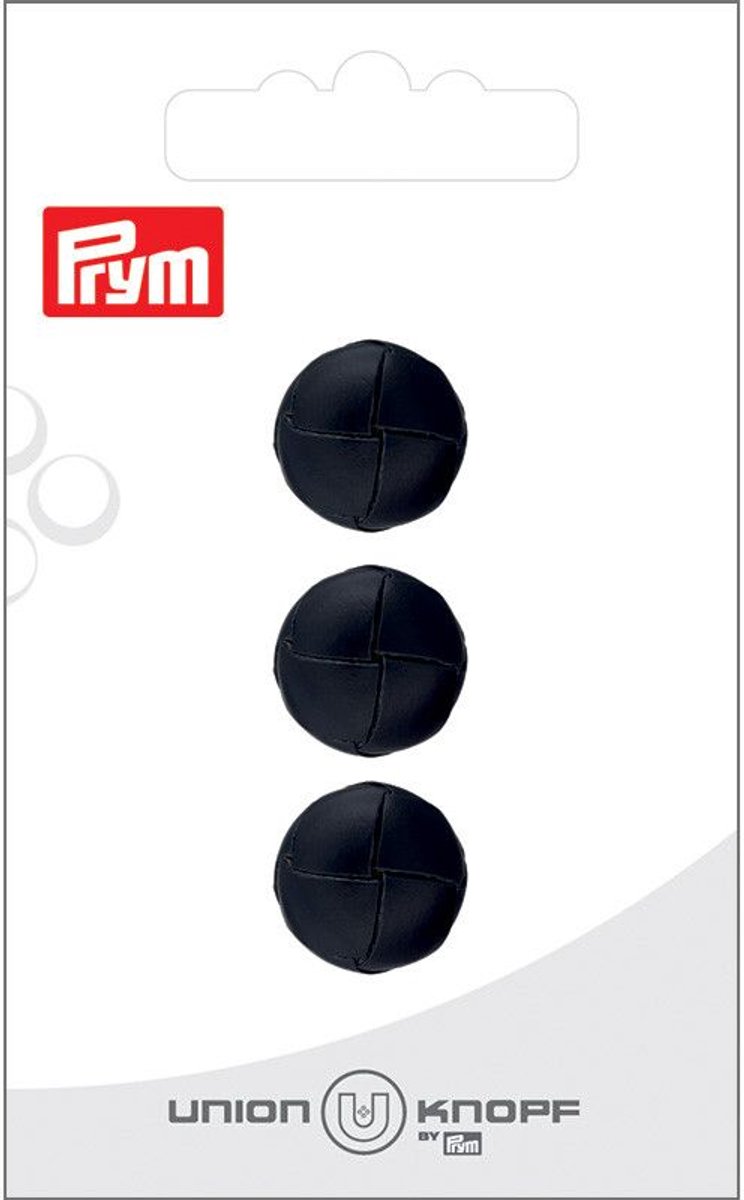   Fournituren - Knopen en sluitingen -   kunstleer 15mm zwart 3st - Fournituren elastieken band - Zwart - 1 kaart