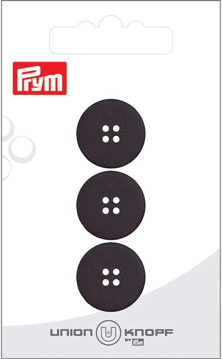   Fournituren - Knopen en sluitingen -   mat 4 gaatjes 18mm zwart 3st - Fournituren elastieken band - Zwart - 1 kaart