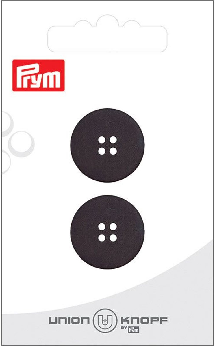   Fournituren - Knopen en sluitingen -   mat 4 gaatjes 20mm zwart 2st - Fournituren elastieken band - Zwart - 1 kaart