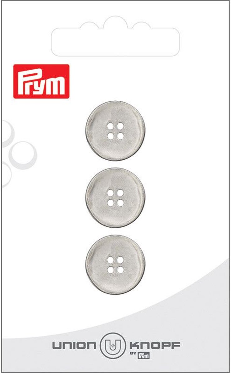   Fournituren - Knopen en sluitingen -   metaal 15mm mat zilver 3st - Fournituren elastieken band - Zilver - 1 kaart