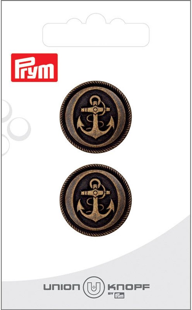   Fournituren - Knopen en sluitingen -   metaal anker 22mm koper 2st - Fournituren elastieken band - Koper - 1 kaart