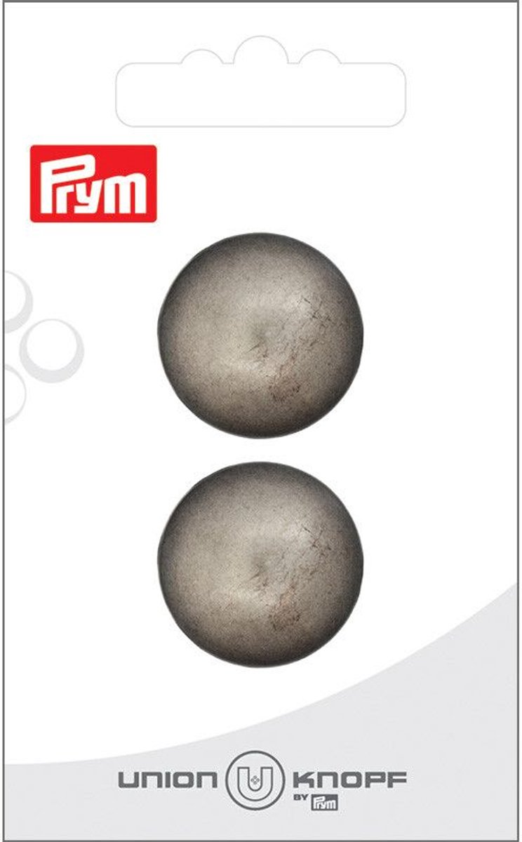   Fournituren - Knopen en sluitingen -   metaal bol 23mm antiek zilver 2st - Fournituren elastieken band - Antiek Zilver - 1 kaart