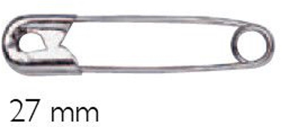   Fournituren - Naalden en  en - Veiligheidsspelden staal No. 0 zilverkleurig 27 mm 1000 st. - Fournituren elastieken band - Zilverkleurig - 1 karton