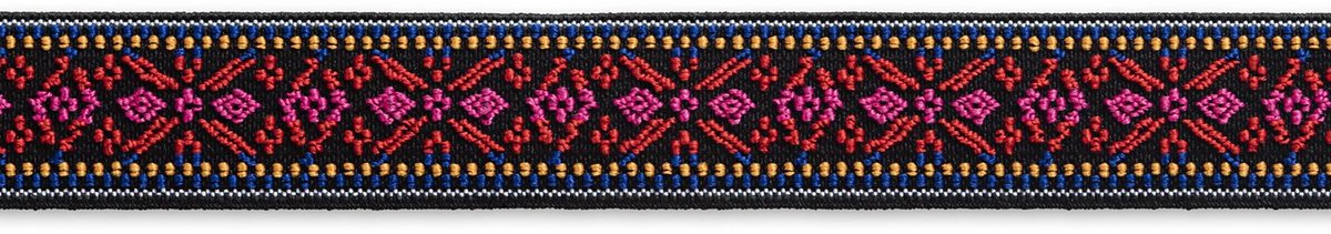 Prym Fournituren Banden - Elastiek Color 25 mm bloem rood / fuchsia - Fournituren elastieken band - Rood/Fuchsia - 1 cassette