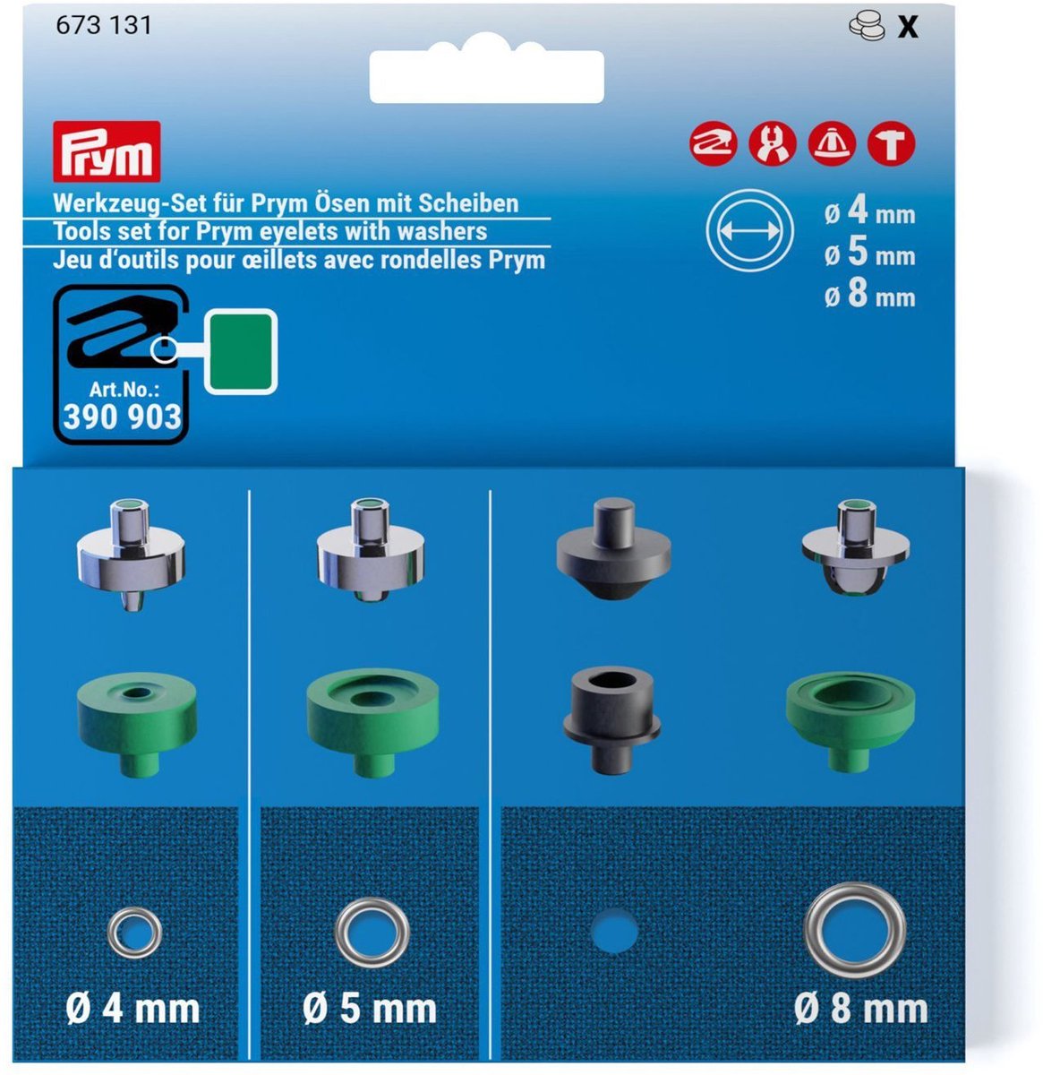 Prym Gereedschapset ringen schijven 4+5+8mm